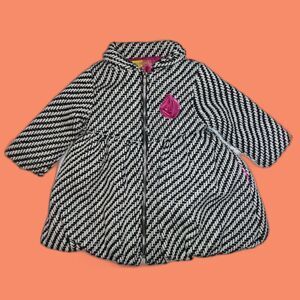 Penelope Mack 18M Black Pink White Striped Coat